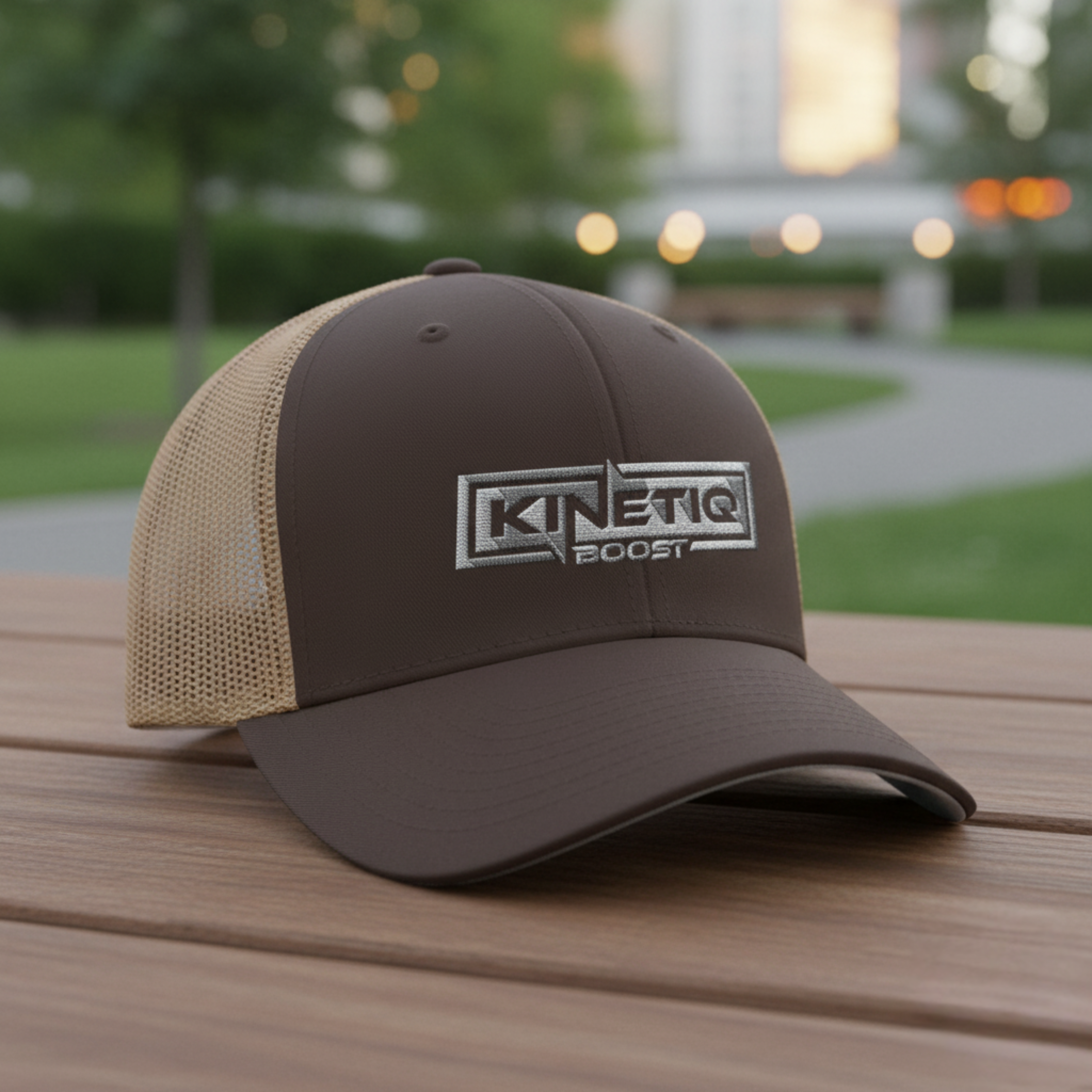 Adult 6-Panel Trucker Cap | Flexfit 6511 brown  khaki